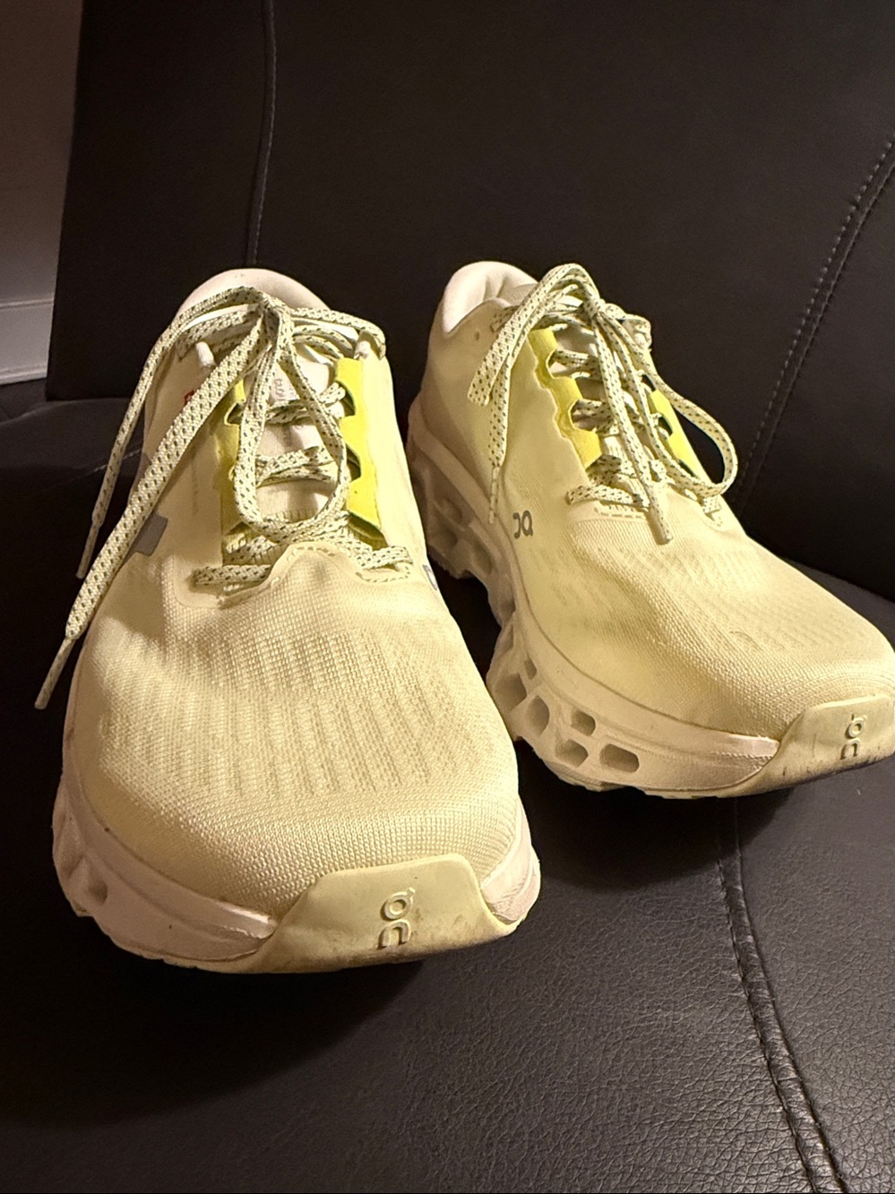 On Running Cloudmonster3 Women’s Pale Yellow Mesh Sneakers 10W